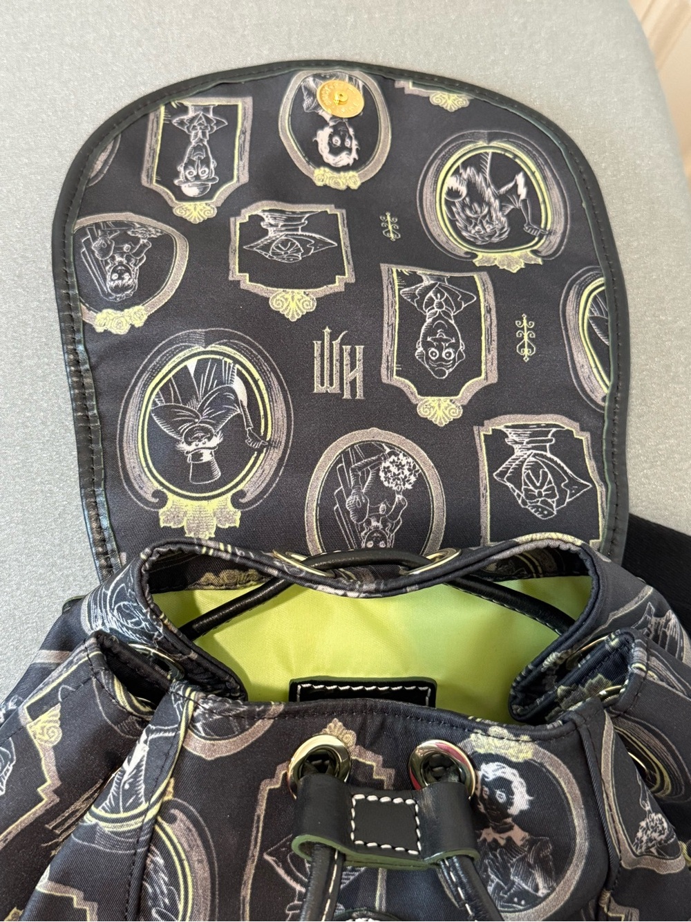 Dooney & Bourke Black Haunted Portraits Backpack - Picture 2 of 12